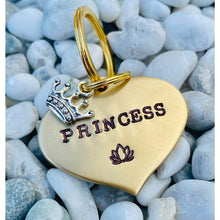 Load image into Gallery viewer, Heart Dream Tag w/ Charm - Bespoke Handcrafted Dog Tags