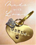 Heart Dream Tag w/ Charm - Bespoke Handcrafted Dog Tags