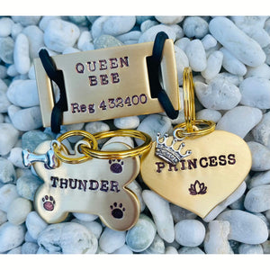 Heart Dream Tag w/ Charm - Bespoke Handcrafted Dog Tags